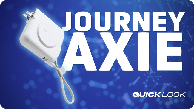 De AXIE-wandoplader van Journey doet ook dienst als powerbank